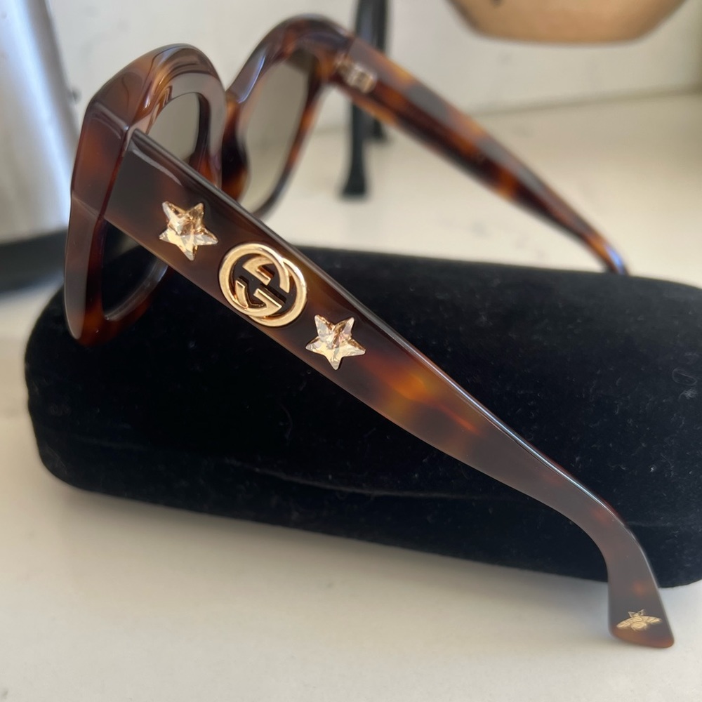 Gucci Havana star crystal sunglasses
